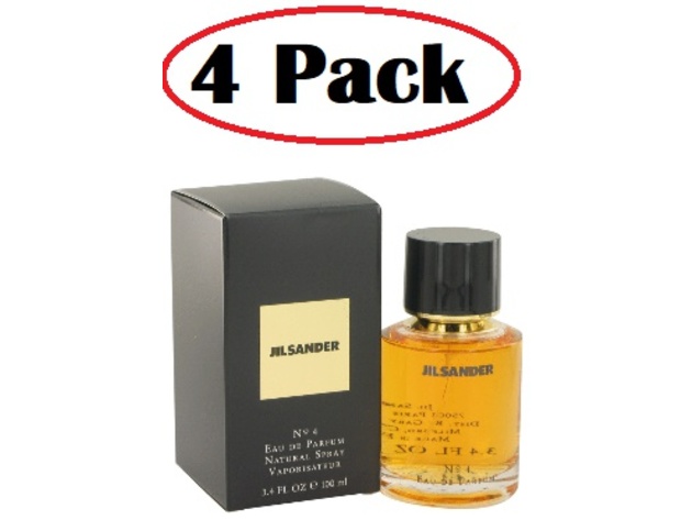 4 Pack of JIL SANDER #4 by Jil Sander Eau De Parfum Spray 3.4 oz