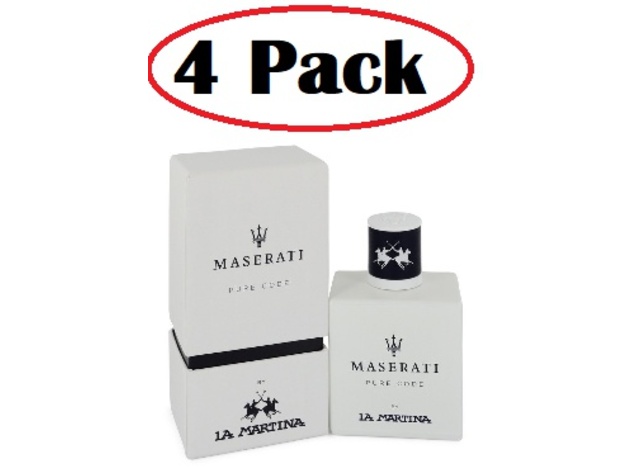4 Pack of Maserati Pure Code by La Martina Eau De Toilette Spray 3.4 oz