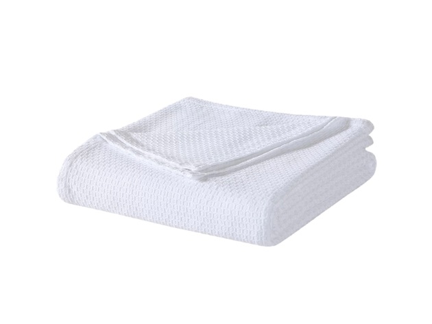 Homvare Bedding Premium Cotton Blanket King White - Soft Breathable Thermal Blanket - Ideal for Layering Any Bed