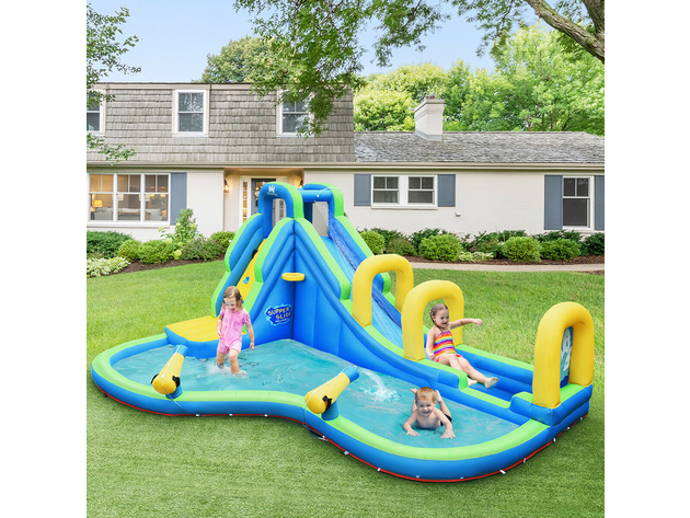 Costway Inflatable Water Slide Kids Bounce House Castle Splash Pool Without Blower