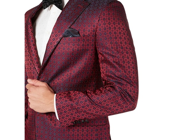 Tallia Mens Slim Fit Burgundy Medallion Dinner Jacket Red Size 48 Stacksocial 6621