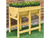 Costway Raised Wooden V Planter Elevated Vegetable Flower Bed Free Standing Planting with liner 