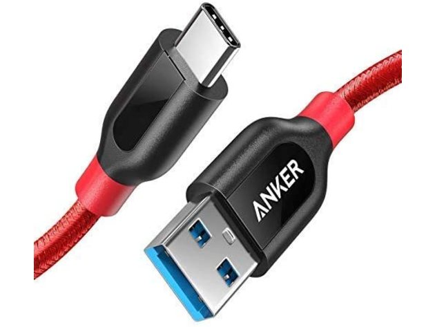 Anker Powerline+ USB C 3.0 Cable Red / 3ft FatKidDeals