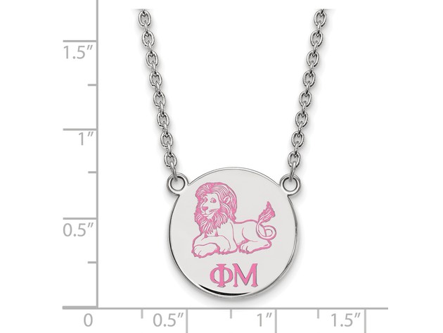 Sterling Silver Phi Mu Small Enamel Necklace