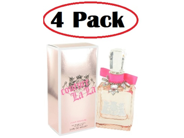 4 Pack of Couture La La by Juicy Couture Eau De Parfum Spray 3.4 oz