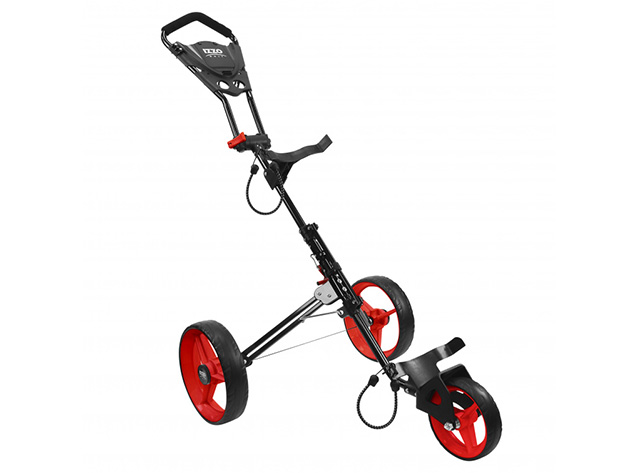 IZZO ROVER II 3-Wheel Pushcart (Black/Red Rims)