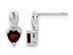 1.10 Carat (ctw) Natural Garnet Heart Earrings in Sterling Silver