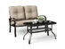 Costway 2 Pcs Patio Outdoor LoveSeat Coffee Table Set Furniture Bench With Cushion 
