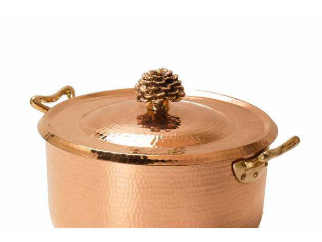 Copper Dutch Oven 10.4 qt with Flower Lid 