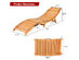 Costway 2 Piece Folding Wooden Outdoor Lounge Chair Chaise Red Cushion Pad Pool Deck 