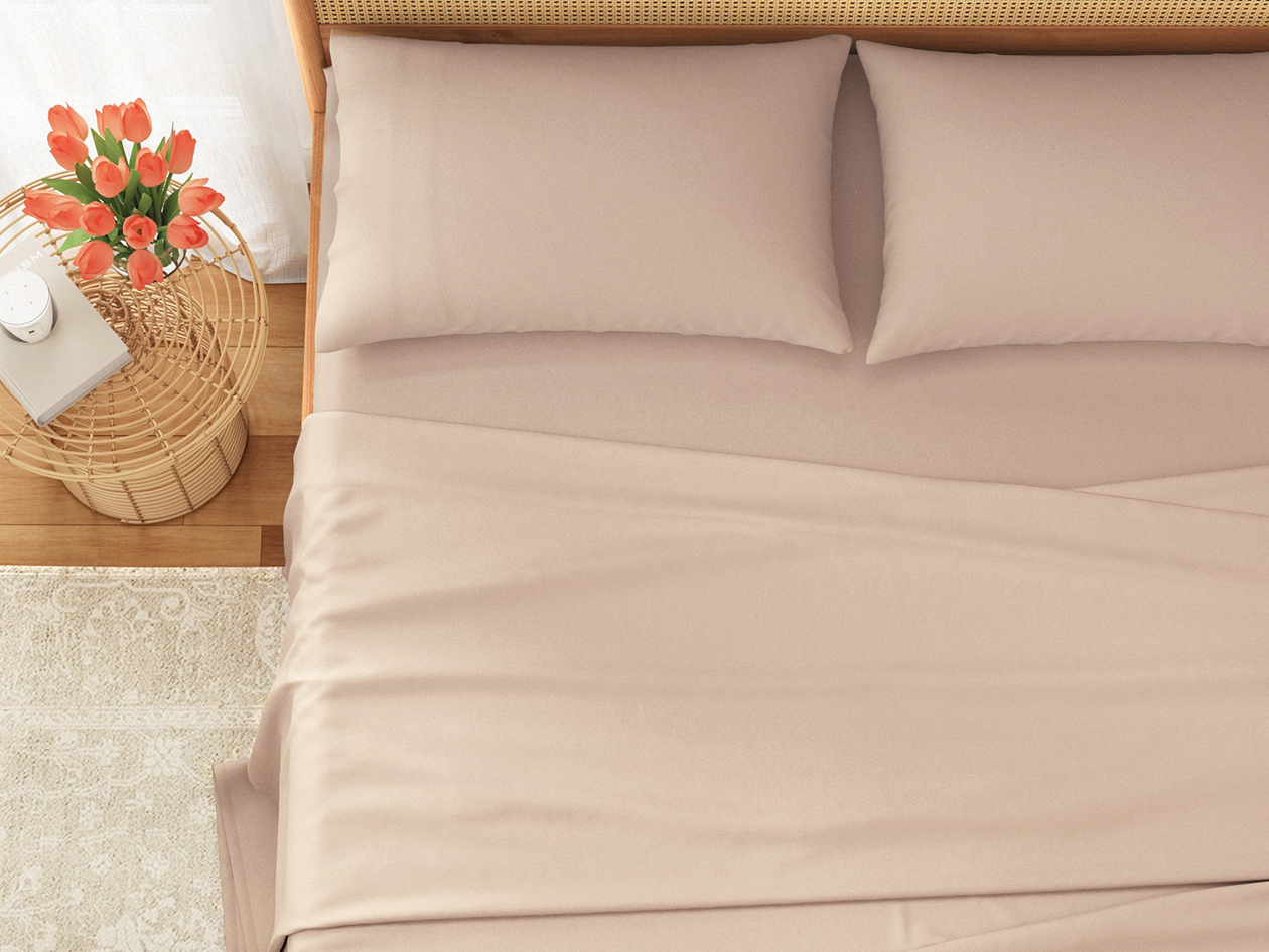 4-Piece Pre-Washed Microfiber Sheet Set (Rose/Queen)