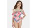 Breaking Waves Big Girls 1-Pc. Printed Flounce Swimsuit Neon Size 10"