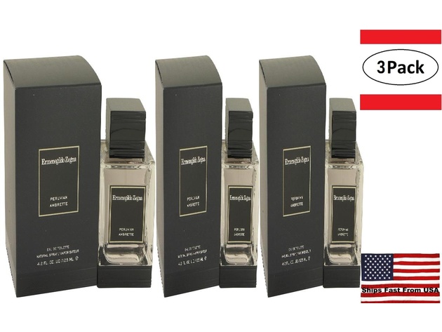 Peruvian Ambrette 3 Pack Peruvian Ambrette by Ermenegildo Zegna Eau De Toilette Spray 4.2 ...