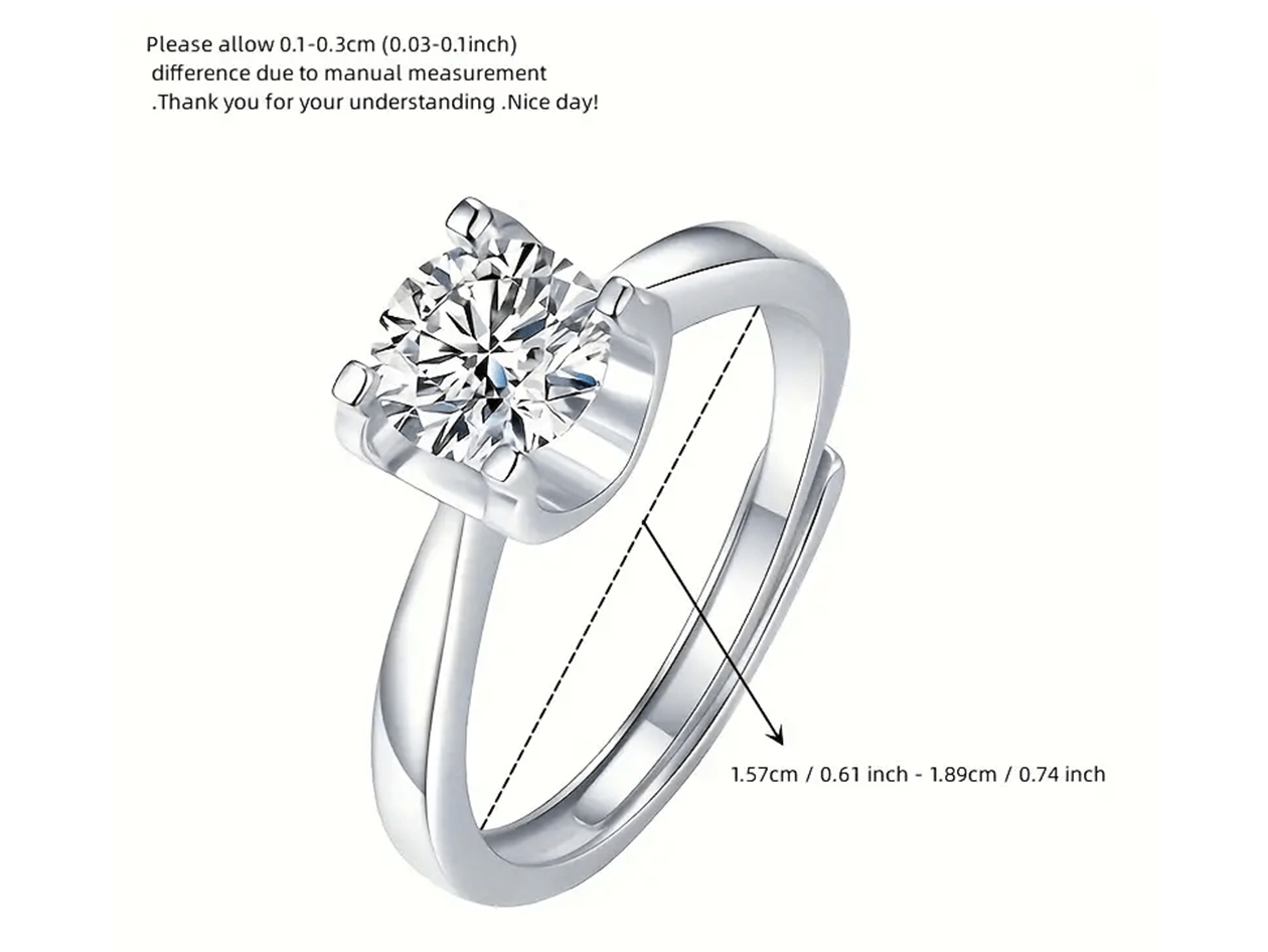 4-Piece Minimalist Moissanite Jewelry Gift Set with Adjustable Ring