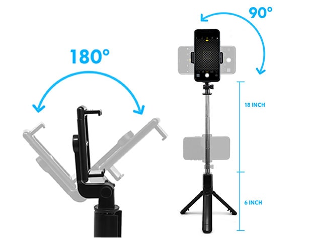 ADURO U-Stream Mini Selfie Stick Tripod with Bluetooth Remote Control