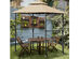 Costway 8' x 5' Outdoor Patio Barbecue Grill Gazebo w/ LED Lights 2-Tier Canopy Top Tan - Khaki