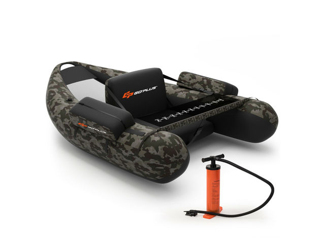 Goplus Inflatable Fishing Float Tube w/Adjustable Straps & Storage Pockets  & Fish Ruler - Camouflage | StackSocial