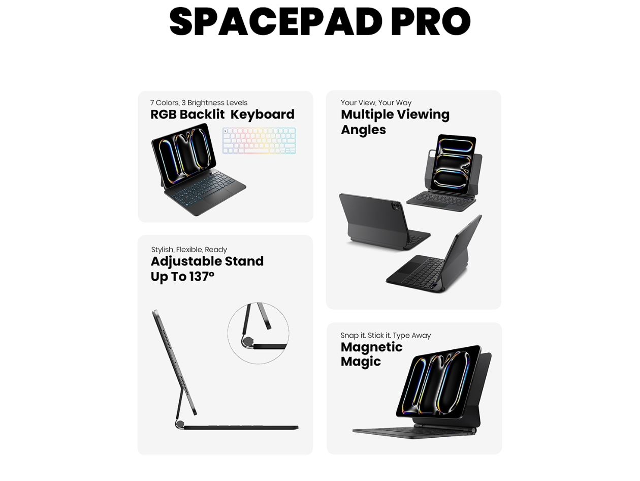 SpacePad Pro iPad Keyboard for Pro 11" (M4 2025 & M5 2025)