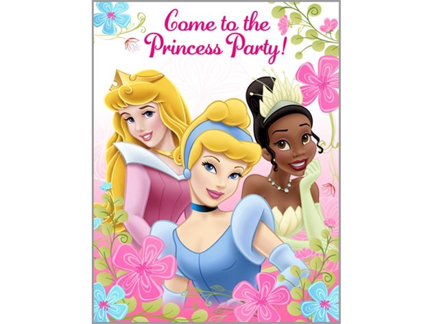 Princess Aurora Tiana Cinderella Pack of 8 Invitations