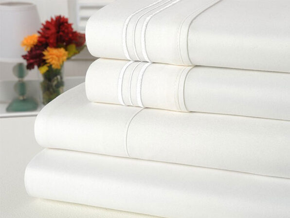 Bamboo Comfort 4 Piece Solid Sheet Sets- Full- White - Product Image