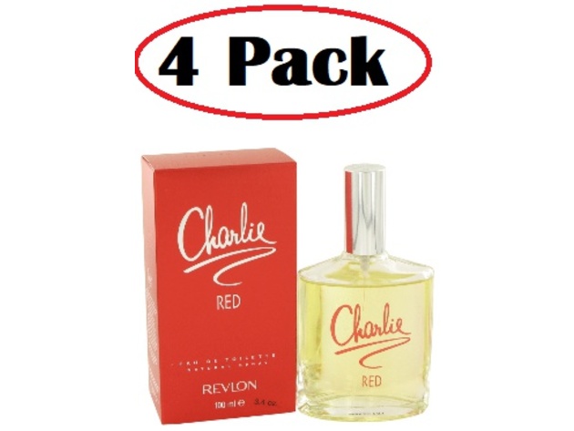 4 Pack of CHARLIE RED by Revlon Eau De Toilette Spray 3.3 oz
