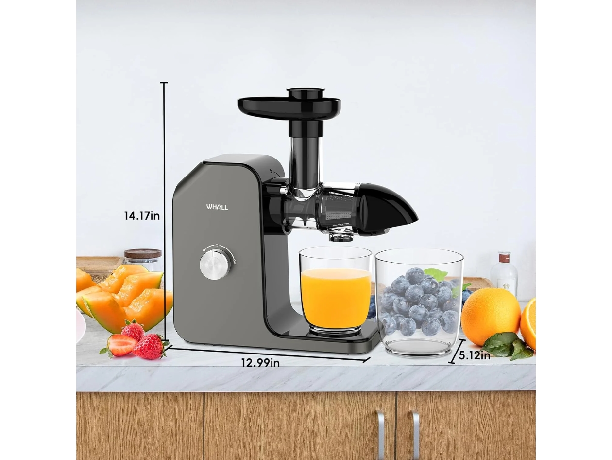 WHALL ZM151 Slow Masticating Juicer for Vegetables and Fruits with Quiet Motor & Reverse Function (Open Box)