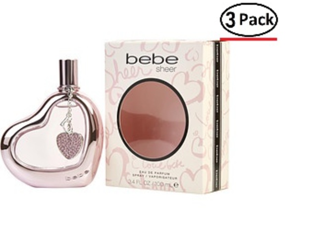 BEBE SHEER by Bebe EAU DE PARFUM SPRAY 3.4 OZ for WOMEN ---(Package Of 3)