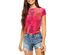 Free People Women's Bright Eyes Velvet T-Shirt Fuschia Size Extra Large