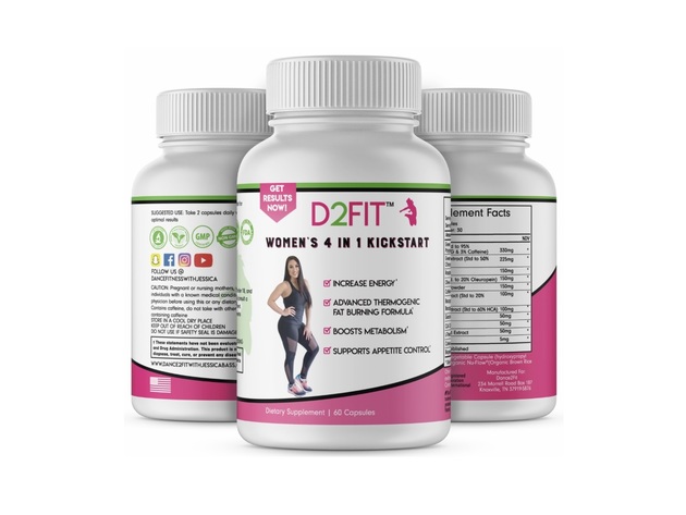D2Fit Women's 4 in 1 Kickstart 60 Capsules Dietary Supplement