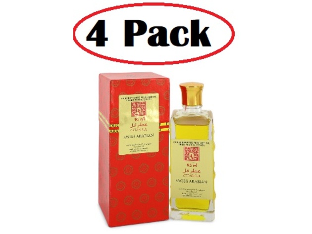 4 Pack of Attar Ful by Swiss Arabian Concentrated Perfume Oil Free From Alcohol (Unisex) 3.2 oz