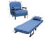Costway Convertible Sofa Bed Folding Arm Chair Sleeper Leisure Recliner - Blue