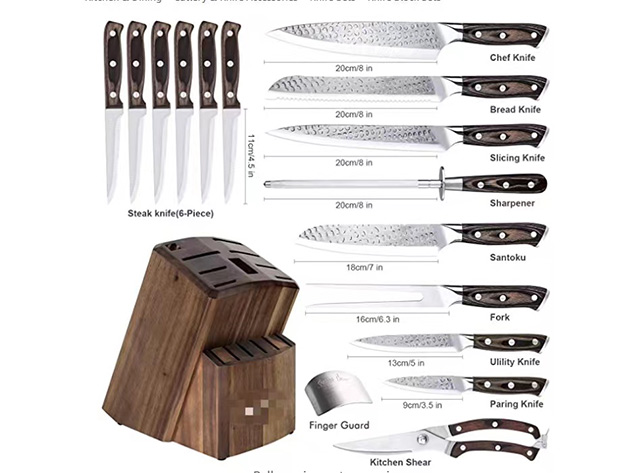 15-Piece Chef Knife Set with Block