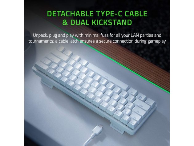 Razer Huntsman Mini 60% Gaming Keyboard: Fastest Keyboard Switches Ever - Mercury White (Refurbished)