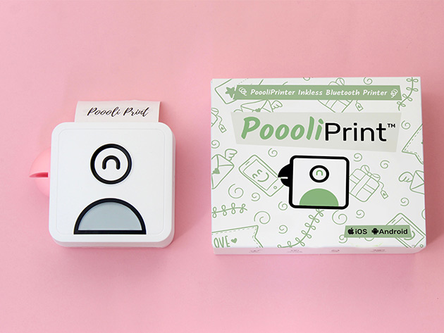 PoooliPrint™ L2 Inkless Pocket Printer + Various Paper Rolls Bundle (Blue)