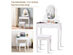 Costway White Vanity Jewelry Wooden Makeup Dressing Table Stool - White