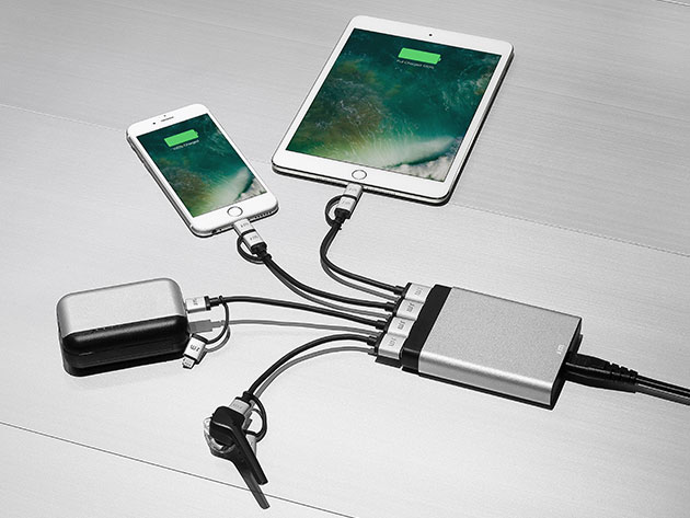 Just Mobile AluCharge Ultra Slim 4-Port Rapid USB Charger