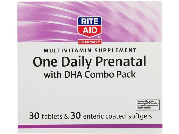 Rite Aid Multivitamin Supplement One Daily Prenatal with DHA Combo Pack, 60 Count