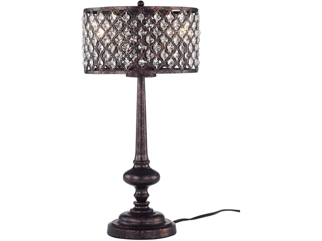 Warehouse of Tiffany IMT483/3 Alina 3-Light Table Lamp, Antique Bronze Black (Distressed Box)