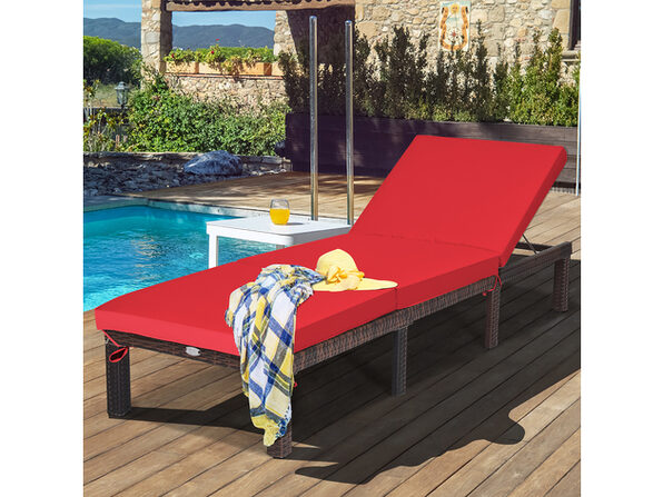 Costway Outdoor Rattan Lounge Chair Chaise Recliner Adjustable Cushioned Patio Yard Red Brown Tmz - Costway Outdoor Adjustable Chaise Lounge Chair Costway Outdoor Rattan Lounge Chair Chaise Recliner Adjustable Cushioned Patio Yard Red Brown Tmz - Costway Outdoor Adjustable Chaise Lounge Chair