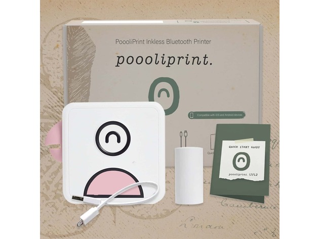 PoooliPrint Inkless Bluetooth Pocket Printer (Pink/L1 Classic Non-HD 200DPI)