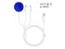 3-in-1 Apple Watch, AirPods & iPhone Charging Cable (White/Navy Blue)