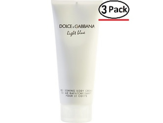 D & G LIGHT BLUE by Dolce & Gabbana BODY CREAM 6.8 OZ for WOMEN ---(Package Of 3)