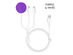 3-in-1 Apple Watch, AirPods & iPhone Charging Cable (White & Purple/2-Pack)