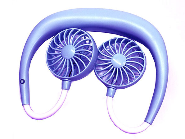 Beat The Heat Double Cool Cordless Breezy Mini Collar Fan - Blue - Product Image