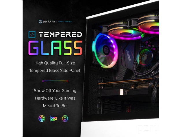 Periphio Nova Prebuilt Gaming PC | Liquid Cooled | AMD Ryzen 5 5600X (4.6GHz Turbo) | Radeon RX 6650 XT (8GB) | 1TB M.2 NVMe SSD | 16GB DDR4 RAM | WiFi + BT