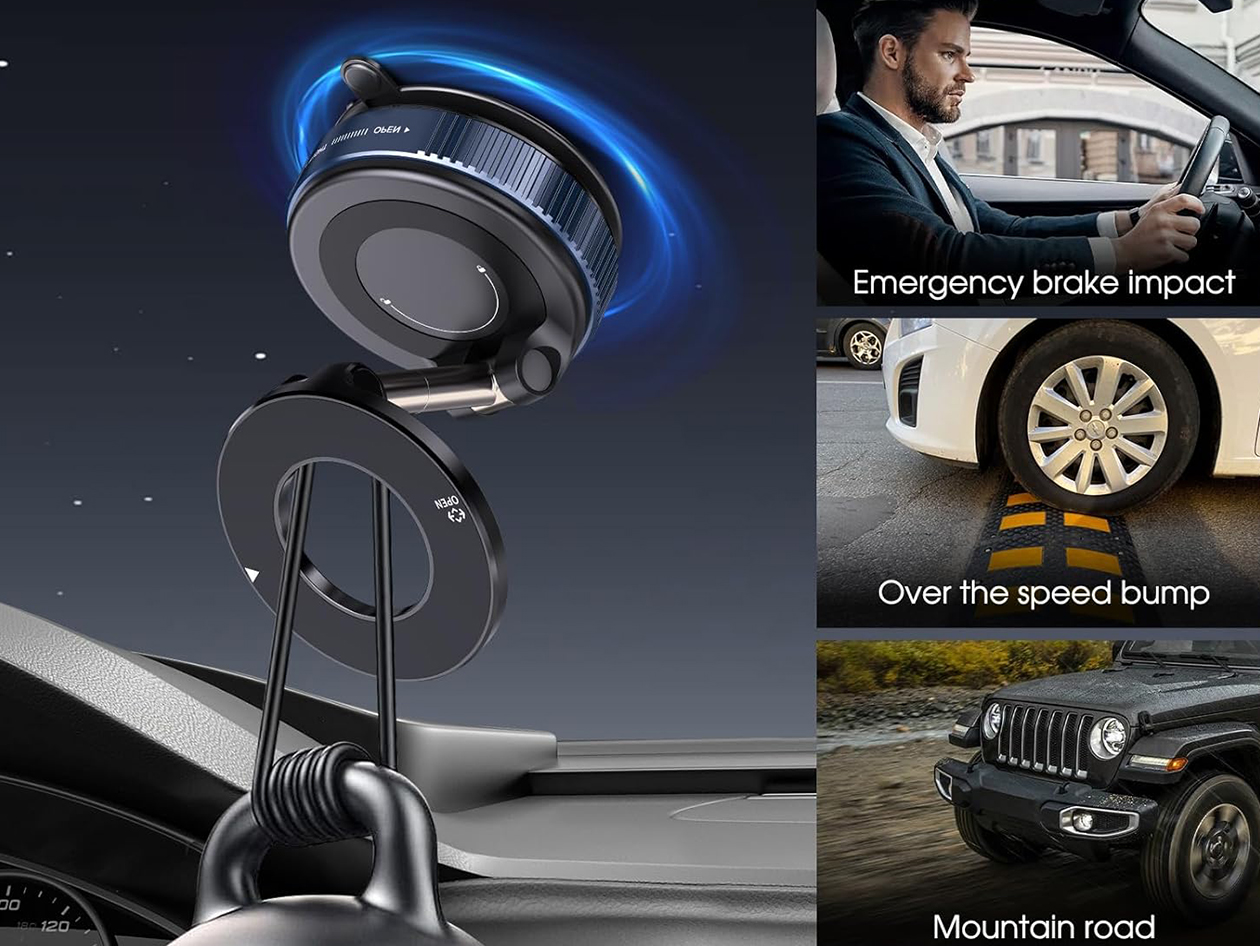 360° Adjustable Magnetic Suction Cup Phone Mount