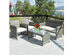 Costway 4 Piece Patio Rattan Furniture Set Conversation Glass Table Top Cushioned Sofa 