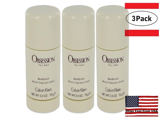 3 Pack OBSESSION by Calvin Klein Deodorant Stick  oz for Men |  StackSocial