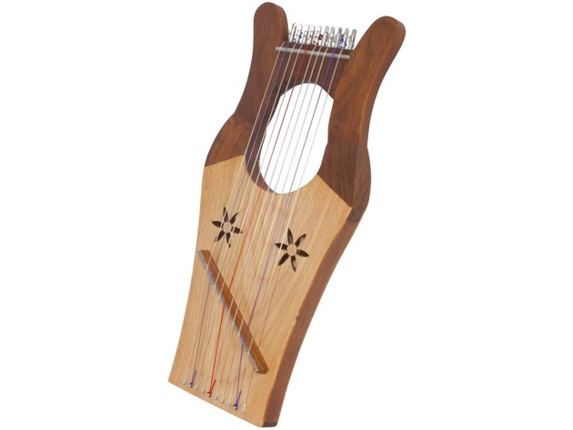 Mid-East Mini Kinnor Harp 10 Nylon Strings for Biblical Scale, 16"x8" - Light