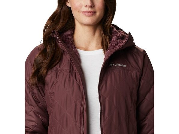 women's copper crest hooded fleece lined mid length coat